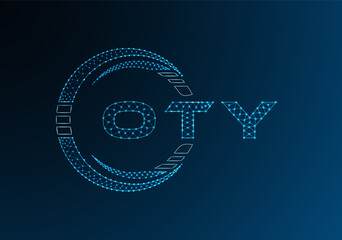 OTY low poly letter logo vector design. OTY lower poly logo design. Low poly logo.