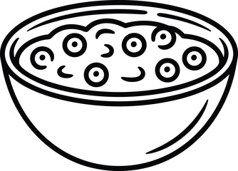 Cranberry Sauce Bowl – Simple Line Art Vector Illustration
