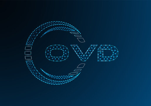 OVD low poly letter logo vector design. OVD lower poly logo design. Low poly logo.