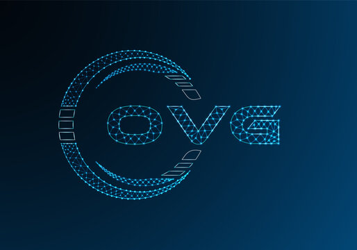OVG low poly letter logo vector design. OVG lower poly logo design. Low poly logo.