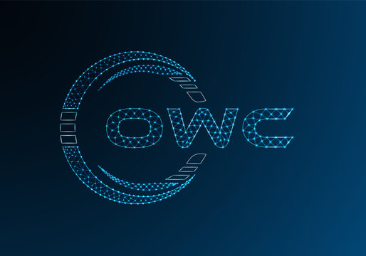 OWC low poly letter logo vector design. OWC lower poly logo design. Low poly logo.