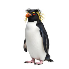 Fototapeta premium Majestic Macaroni Penguin with Striking Yellow Crest