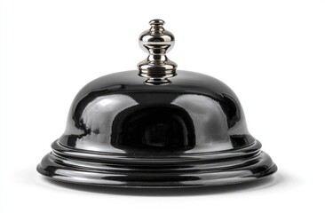 Polished black bell, top-down view