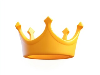 Golden crown, 3D rendering, isolated on white