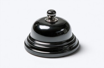 Small, polished black bell with a chrome top