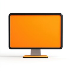 Orange computer monitor on white background (1)