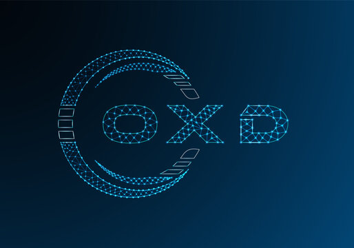 OXD low poly letter logo vector design. OXD lower poly logo design. Low poly logo.