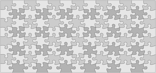 Jigsaw puzzle background with 108 pieces. Horizontal flat design.	
