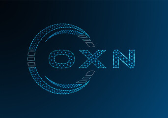 OXN low poly letter logo vector design. OXN lower poly logo design. Low poly logo.
