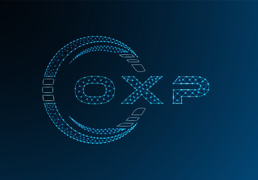 OXP low poly letter logo vector design. OXP lower poly logo design. Low poly logo.