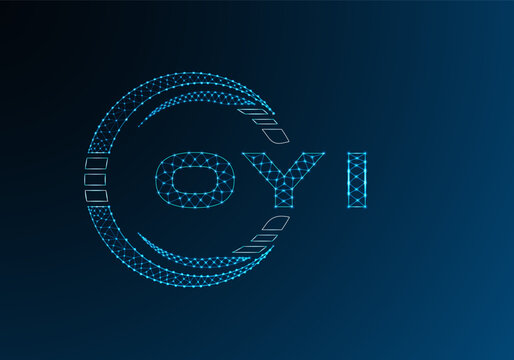 OYI low poly letter logo vector design. OYI lower poly logo design. Low poly logo.
