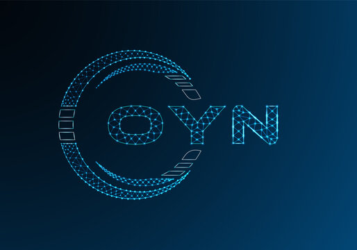 OYN low poly letter logo vector design. OYN lower poly logo design. Low poly logo.