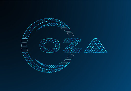 OZA low poly letter logo vector design. OZA lower poly logo design. Low poly logo.