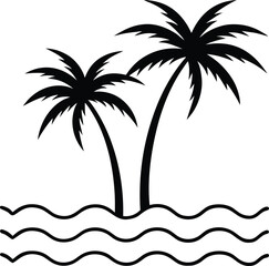 vector illustration of a tropical island