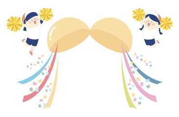 チアダンスでジャンプする子供たち