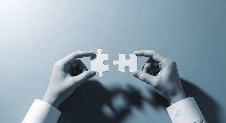Hands Joining Puzzle Pieces, Symbol of Unity and Completion