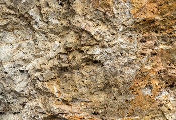 the structure of the rock surface in the section, quarrying in the natural environment, sunny day
