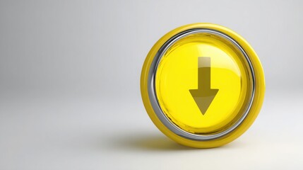 Yellow button featuring a silver arrow representing directional movement in financial equity turnaround signals