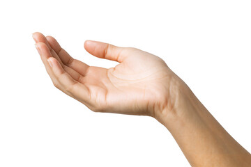 Open hand gesture inviting assistance, showcasing a delicate skin tone.
