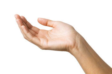 Open hand gesture inviting assistance, showcasing a delicate skin tone.