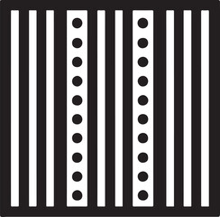 Abstract Vector Icon: Black and White Striped Symbol Sign Design