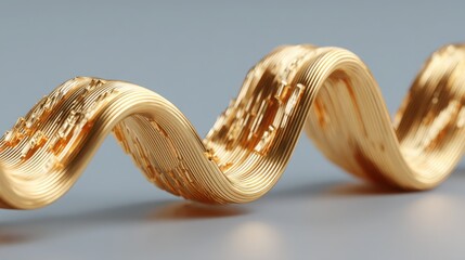 Elegant gold wave design representing price movements in fibonacci trend flow concept with artistic mapping