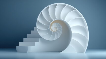 Captivating spiral staircase design illustrating fibonacci trend projection concept with forward-looking financial insights