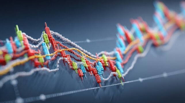Artistic representation of dna structure with text labeling dna in fibonacci trend flow concept for financial analysis - Powered by Adobe