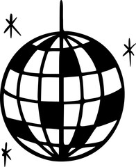 Handdrawn Disco Ball Vector Illustration