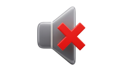 Obraz premium Mute speaker icon with a red cross depicting silent mode technology interface