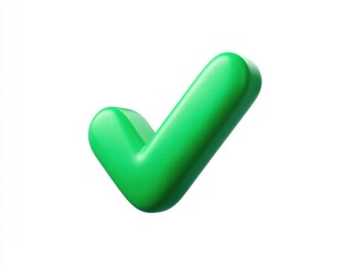 Bright green 3D check mark icon
