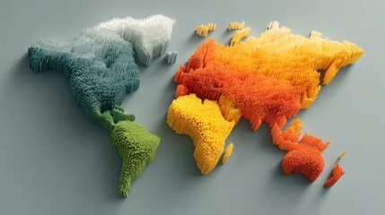 Fototapeta premium Artistic representation of a world map created entirely from various types of pasta showcasing global connectivity
