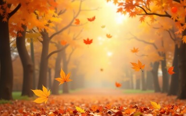 Autum background with autumn leaves falling down. High quality