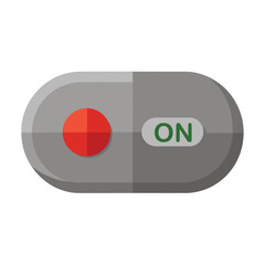 Grey On off toggle switch button vector icon