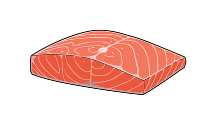 Fresh Salmon Fillet Illustration A Detailed Culinary Graphic for Seafood Enthusiasts and Chefs
