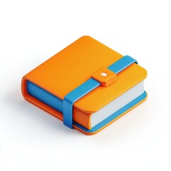 Orange book icon, 3D style