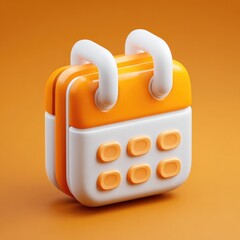 3D Orange & White Calendar Icon