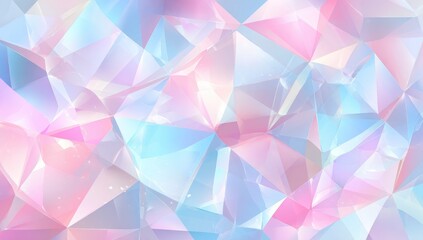 Abstract geometric pattern of pastel-colored triangles.  Soft, shimmering, and translucent shapes create a dreamy, textured backdrop