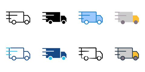 fast delivery icon set multiple style collection 
