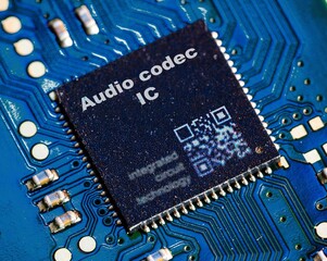 Audio codec IC Converts analog audio signals to digital and vice versa.