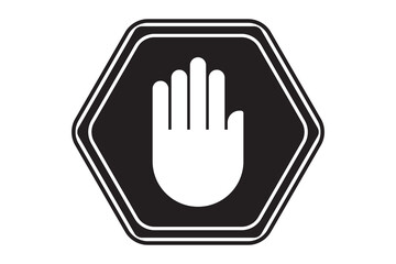 stop sign icon with hand, vector illustration.