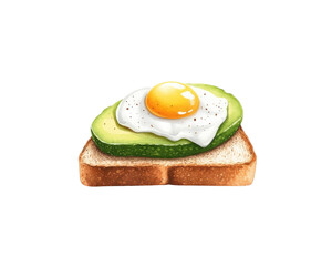 Delicious avocado toast with fried egg