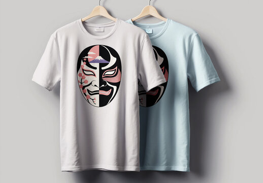 kabuki Mask Japanese Theater Tshirt