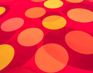Abstract pattern of overlapping circles in vibrant red and orange/yellow