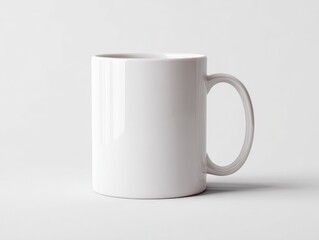 Fototapeta premium White ceramic mug, simple design
