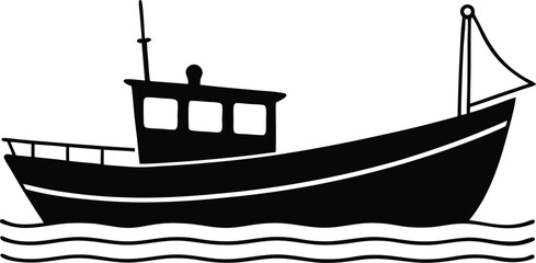 fishing boat vector illustration