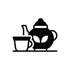 Black solid icon for tea brew
