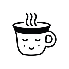 Black solid icon for tea sticker