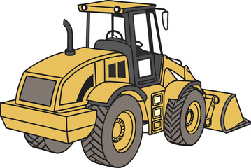 simple large construction vehicle silhouette simplified side view vector set on transparent background
