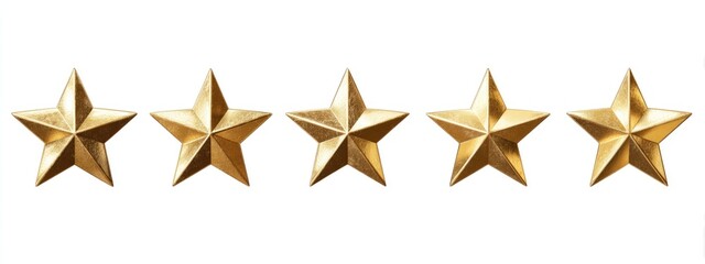 Obraz premium Five golden stars arranged in a horizontal row (1)